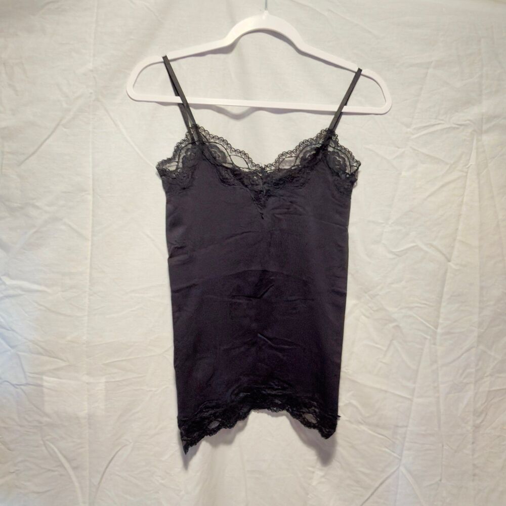 Juniors Poof! Seamless Lace Trim Camisole Black s/m